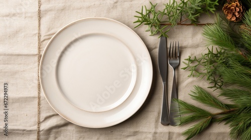 table setting with napkin and cutlery  generated by AI
