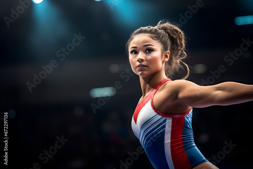 sports portrait of a gymnast at the competition