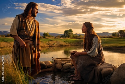 Samaritan of the well. Jesus Christ and the Samaritan woman. - Thirst for God photo