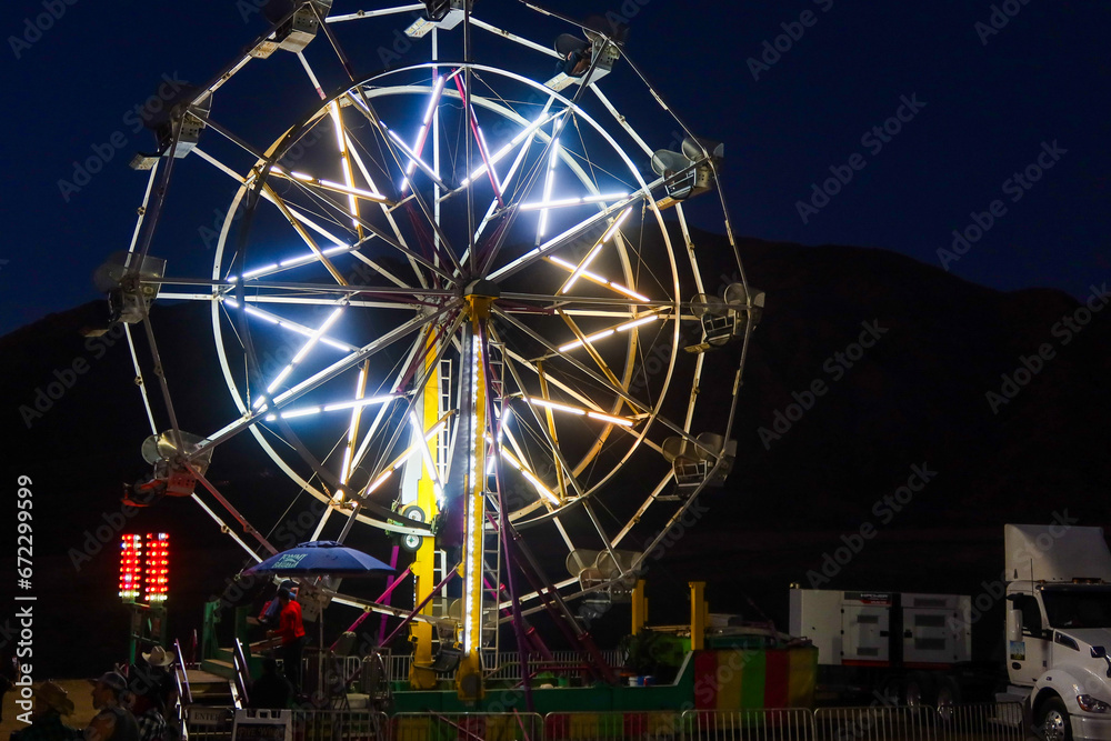A Ferris Wheel at Night