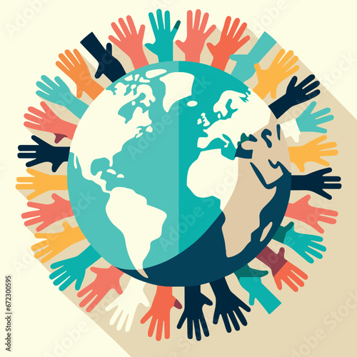 Planet Earth Protected by Diverse Hands