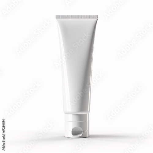Blank White cosmetic tube pack Of Cream Or Gel. Ready for your package design. isolated on white background - realistic photo image - with clip path