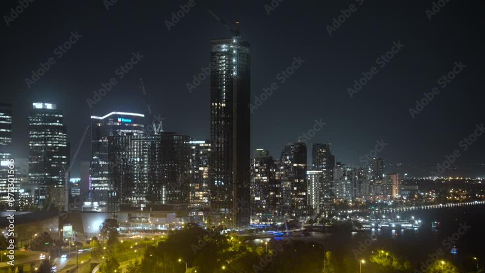 4k Timelapse of Elizabeth Quay From Kings Park, beautiful fast moving cars and neon lights Perth, Western Australia 4k Timelapse of Elizabeth Quay From Kings Park, beautiful fast moving cars and neon lights Perth, Western Australia