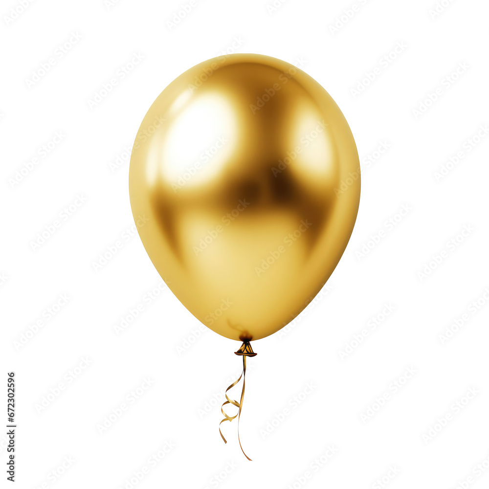 gold balloon isolated on white