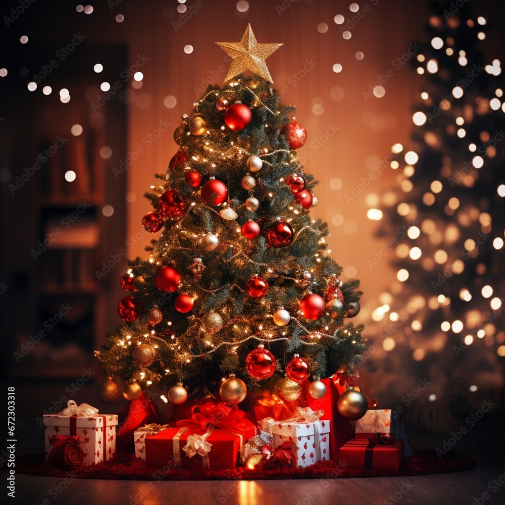 christmas tree and gifts generated by AI