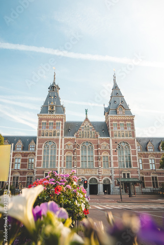 Photography Entrance to the Rijksmuseum in Amsterdam during daylight hours in the Dutch capital
