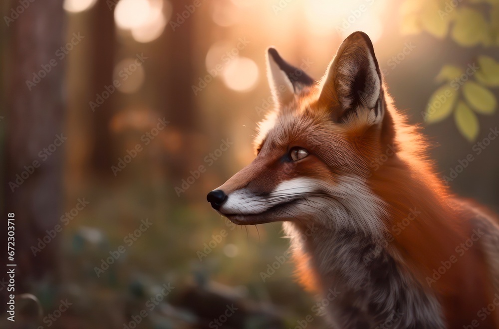 Portrait of a red fox.