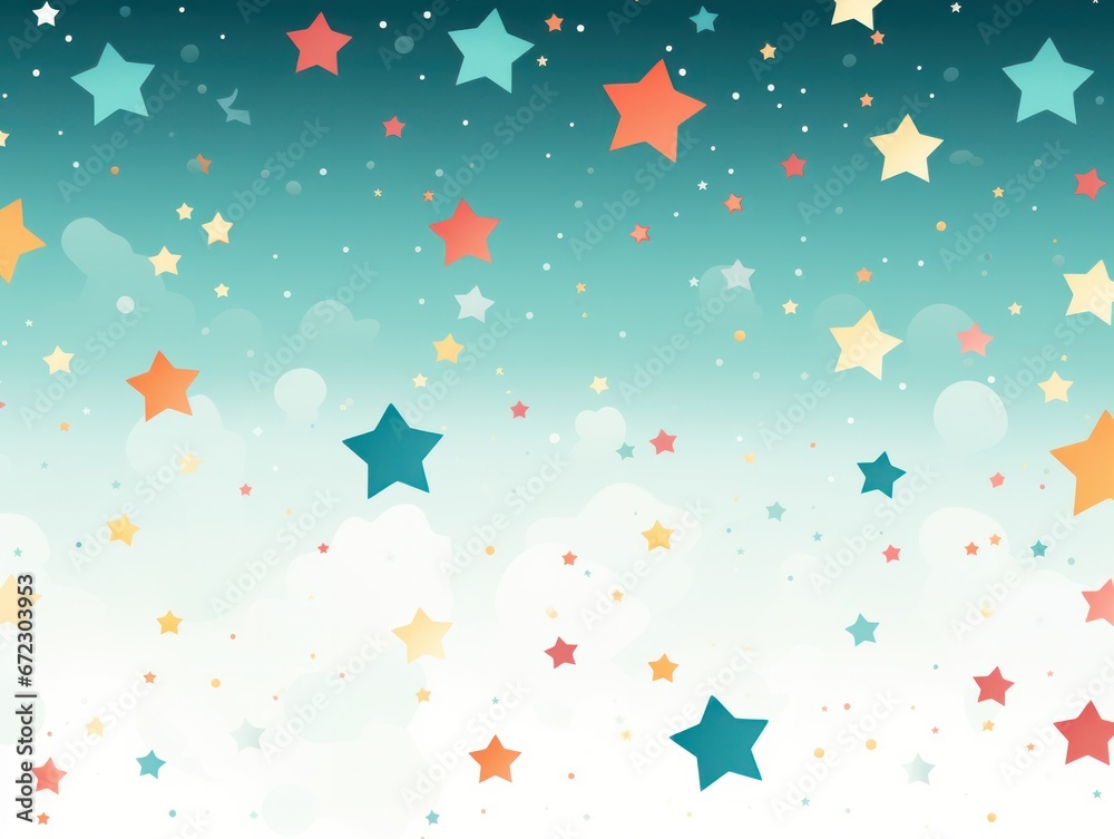Cute Planet star seamless pattern template 