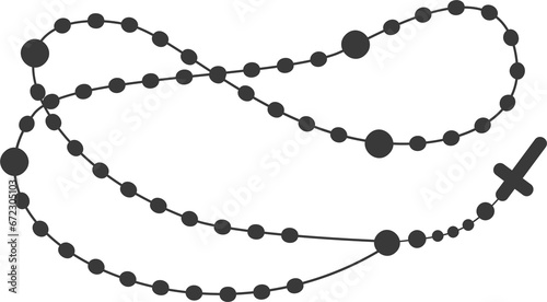 Slika na platnu Rosary beads silhouette