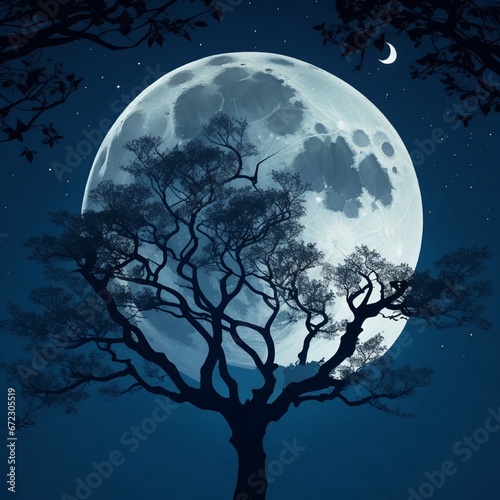 halloween background with tree