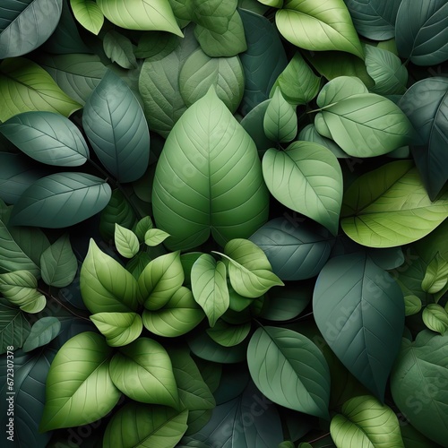 Group background of green leaves. Concept of nature. Green tropical leaves. Background and texture.