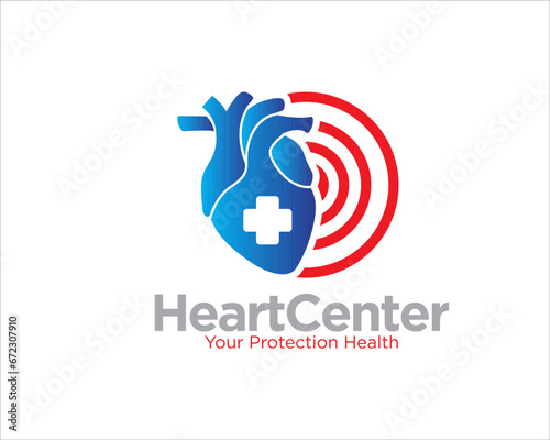 hearth health center logo designs for medical and consult service