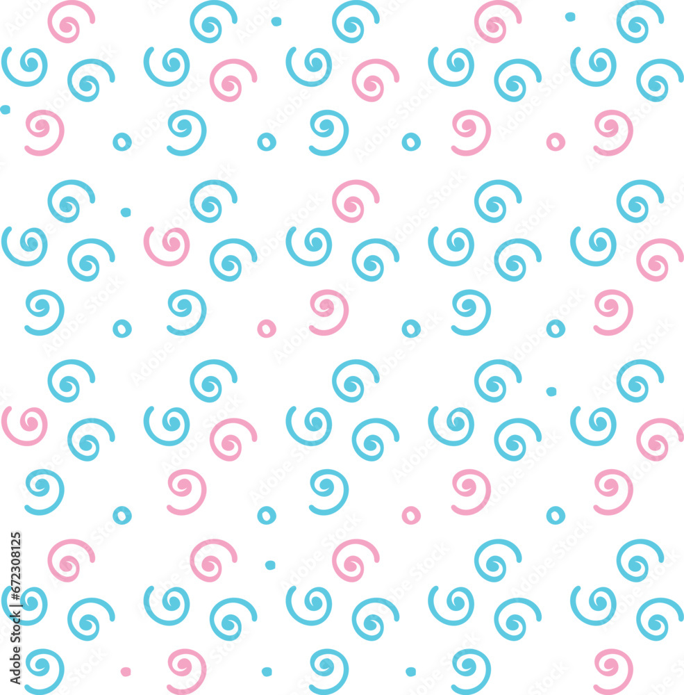 Seamless pattern with colorful spiral white background
