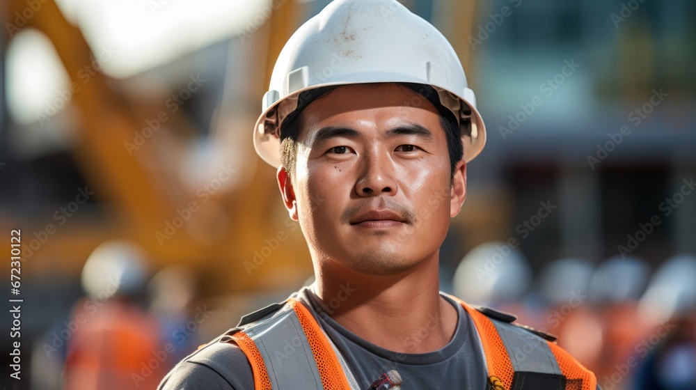 Construction engineer working at building construction site, civil engineer inspection work for structure Construction engineer working at building construction site, civil engineer inspection work for structure