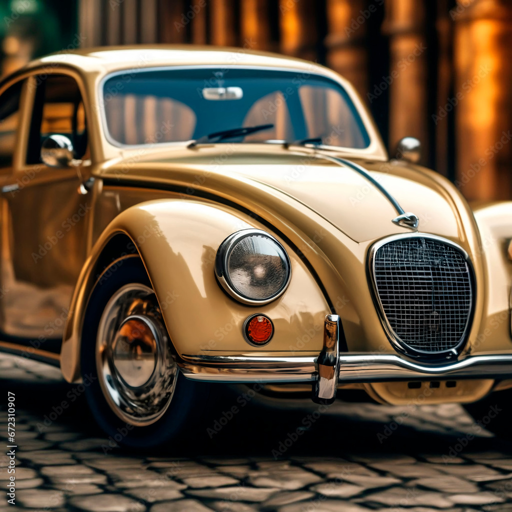 vintage car in the street