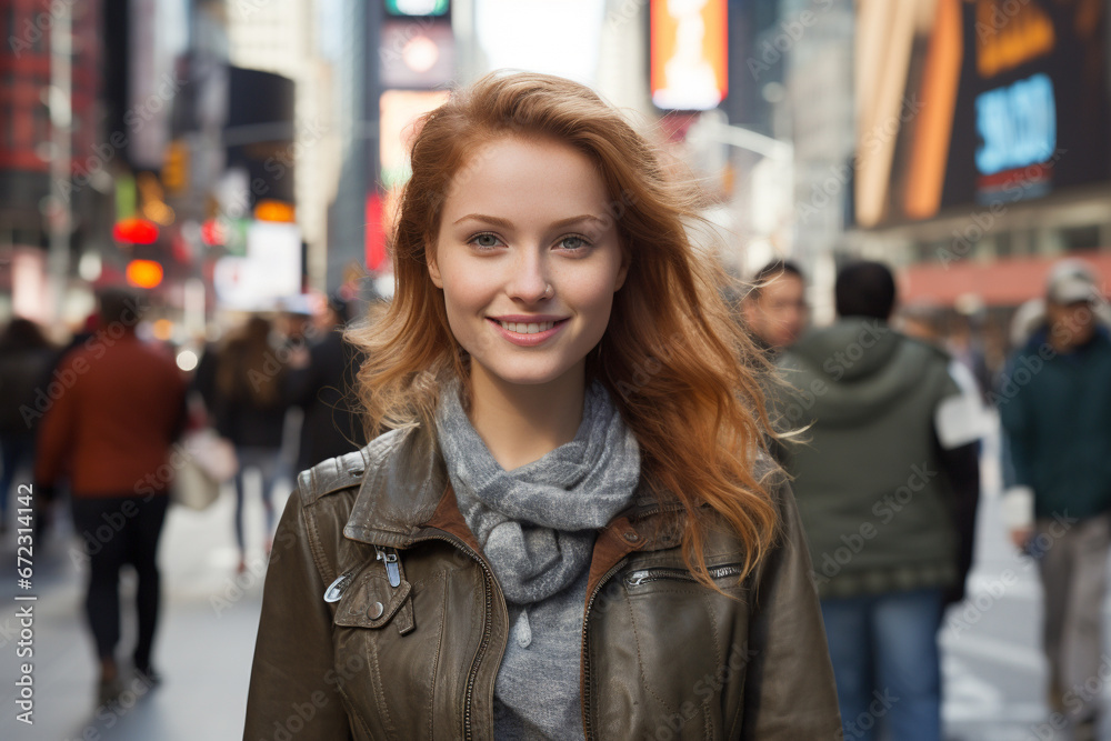 New York tourist woman person