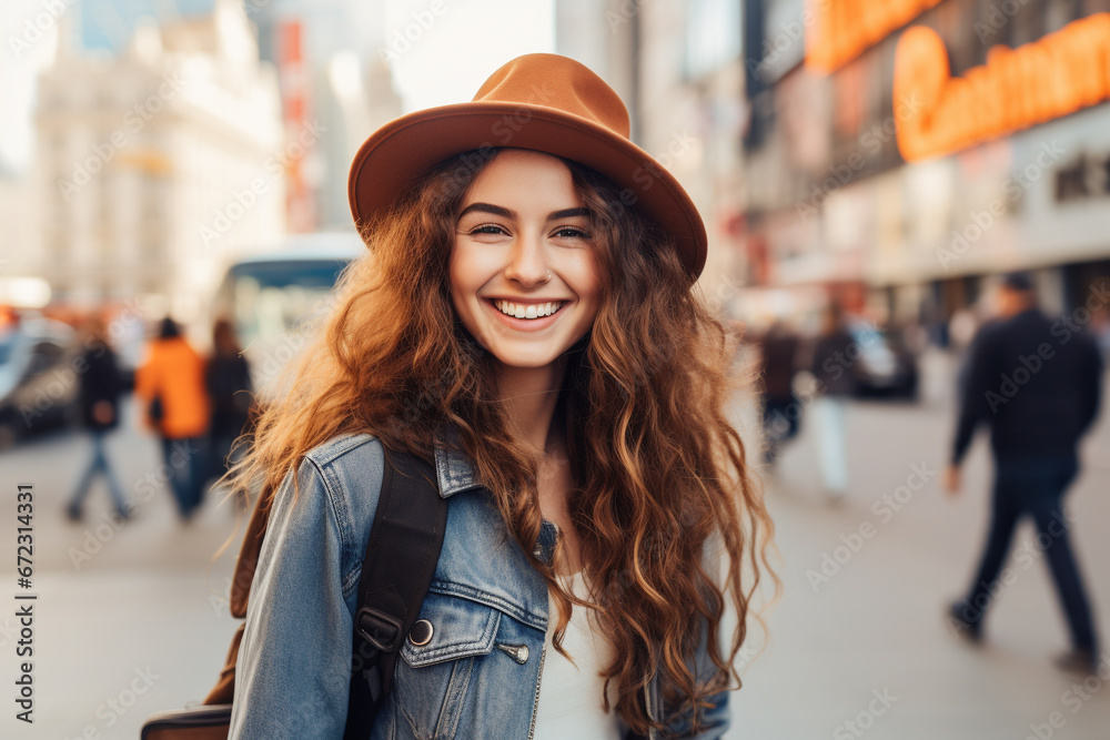 New York tourist woman person New York tourist woman person