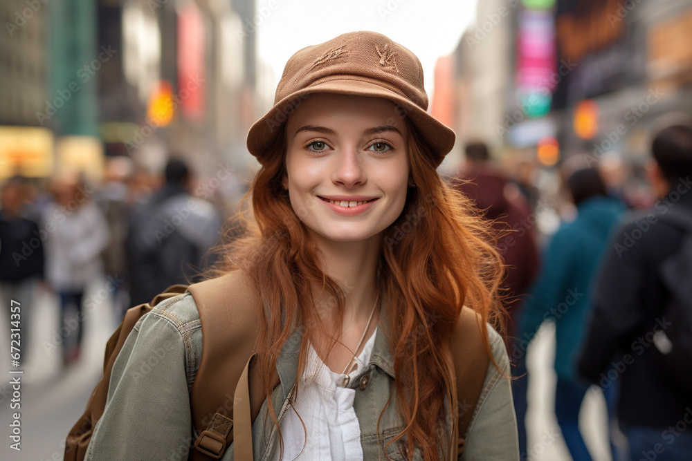 New York tourist woman person New York tourist woman person