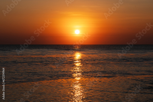 Sunset on the ocean, Bali island