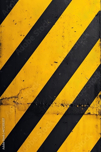 Warning striped background. Yellow and black stripes. Danger, caution  sign. Ai generative © ArtmediaworX