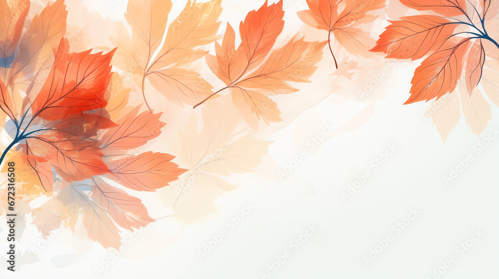 Abstract art background botanical flowers and leaves watercolor autumn tone Abstract art background botanical flowers and leaves watercolor autumn tone