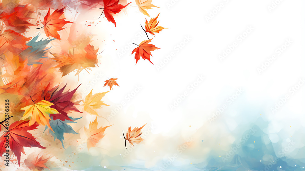 Abstract art background botanical flowers and leaves watercolor autumn tone Abstract art background botanical flowers and leaves watercolor autumn tone