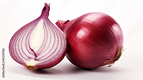 red onion isolated on white generated by AI