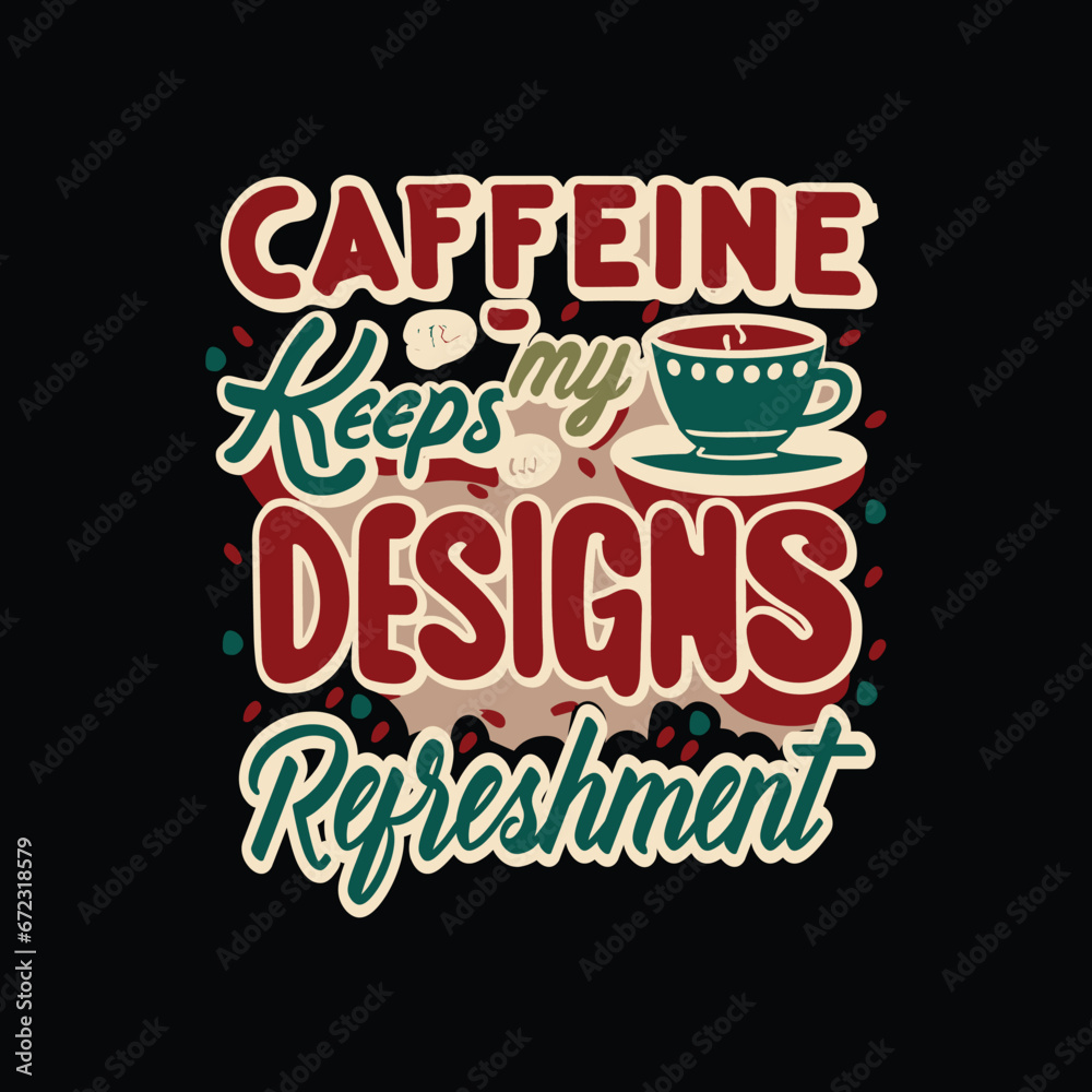 Retro coffee typography vector colorful custom design art