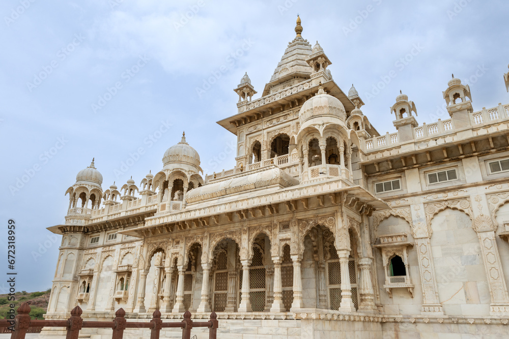 The Jaswant Thada palace in Jodhpur in Rajasthan, India. The blue city