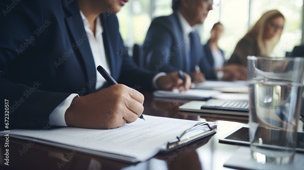 diverse executive business people group working together at meeting in boardroom office. generative AI diverse executive business people group working together at meeting in boardroom office. generative AI