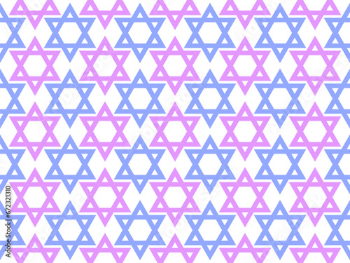 Hanukkah seamless pattern with stars of David. Hanukkah is a Jewish holiday. Stars of David on a white background. Design for posters, banners and promotional products. Vector illustration
