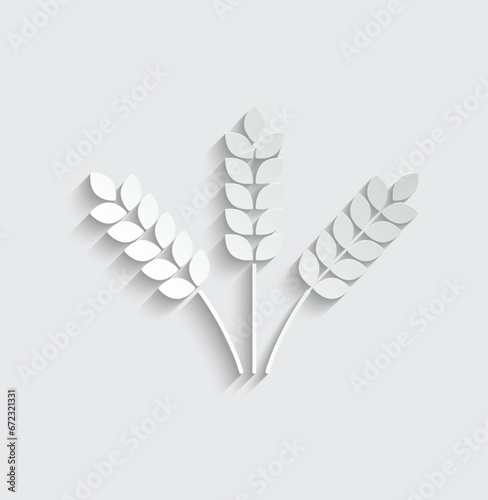 wheat vector icon  gluten sign