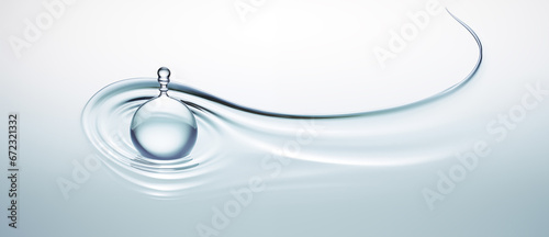 A liquid water drop in the air in the style of light