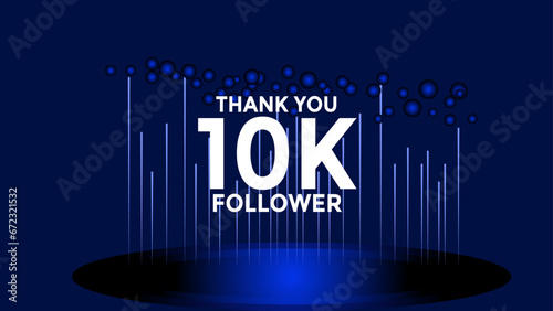 300K follower thank you vector background