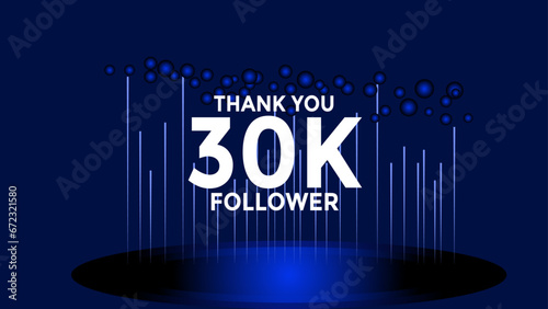 30K follower thank you vector background