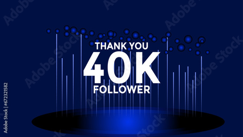 40K follower thank you vector background