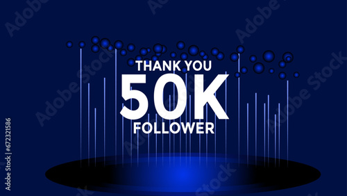 50K follower thank you vector background