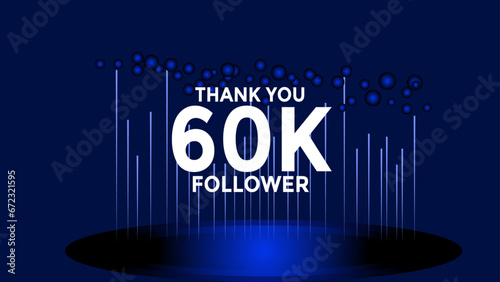 60K follower thank you vector background