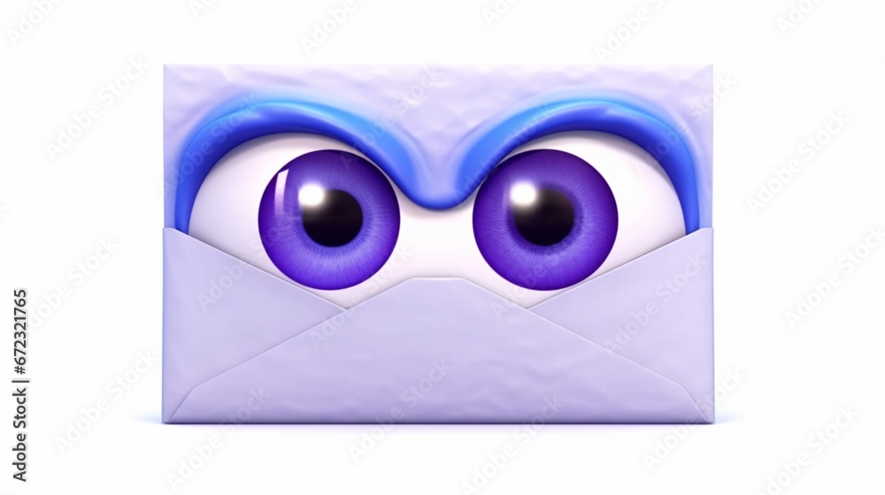 violet blue purple envelope with loveletters smart he.Generative AI