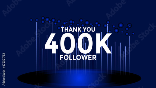 400K follower thank you vector background