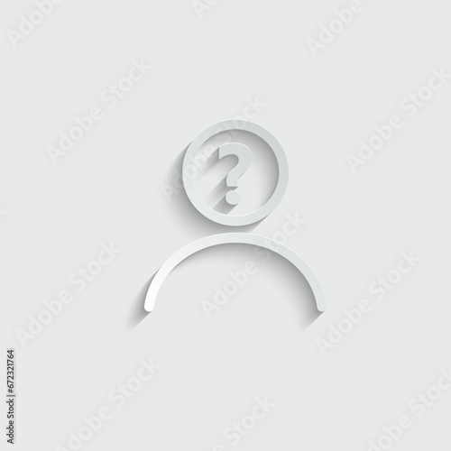 unknown icon vector avatar with question mark on the head 