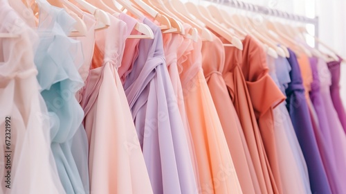 colorful shirts on hangers generated by AI