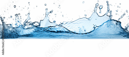 Bubbles in a Water Splash on a White Background
