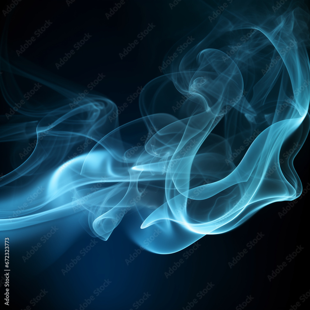 puffs of smoke on a dark background