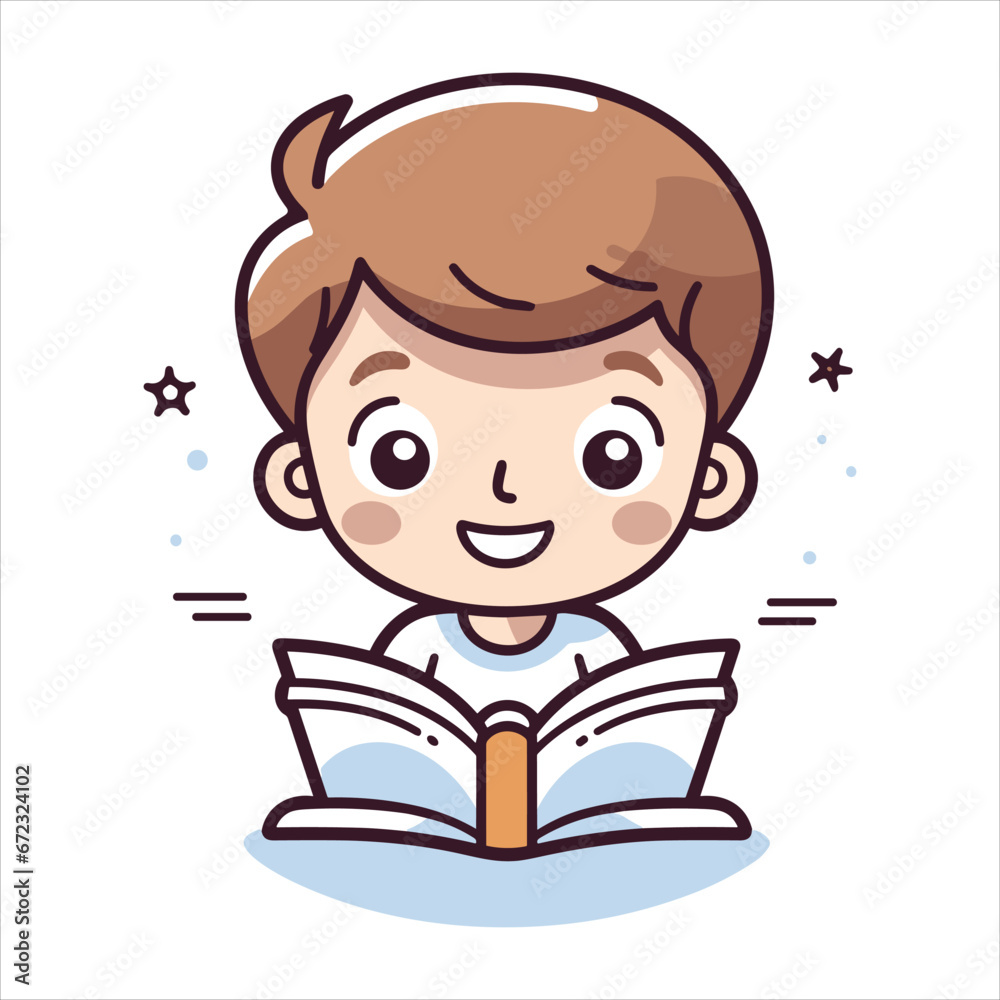 reading book cartoon vector