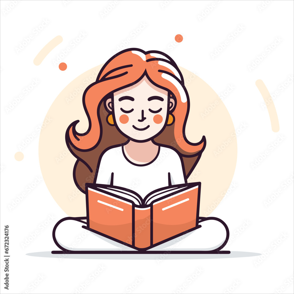 reading book cartoon vector