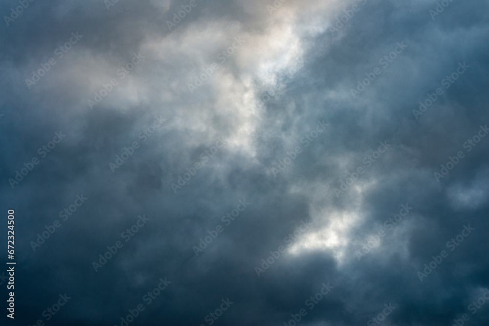 Dramatic stormy sky with dark clouds