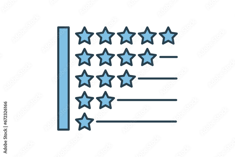 Rating icon. Icon related to Feedback and Review. suitable for web site, app, user interfaces, printable etc. Flat line icon style. Simple vector design editable Rating icon. Icon related to Feedback and Review. suitable for web site, app, user interfaces, printable etc. Flat line icon style. Simple vector design editable