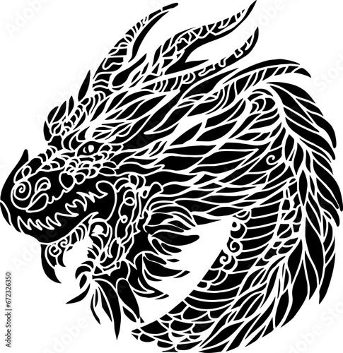 Dragon  vector drawing  chinese dragon  new year  Happy Chinese new year 2024 Zodiac sign  year of the  Traditional Chinese Dragon. Set of Chinese character translate dragon  vector 