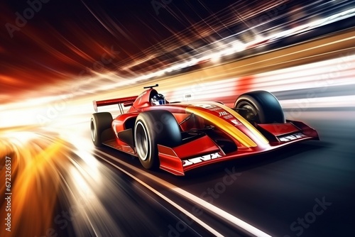 Witness the Ultimate Motorsport: Racer Speeds Through International Race Track with Thunderous Horsepower © Martin